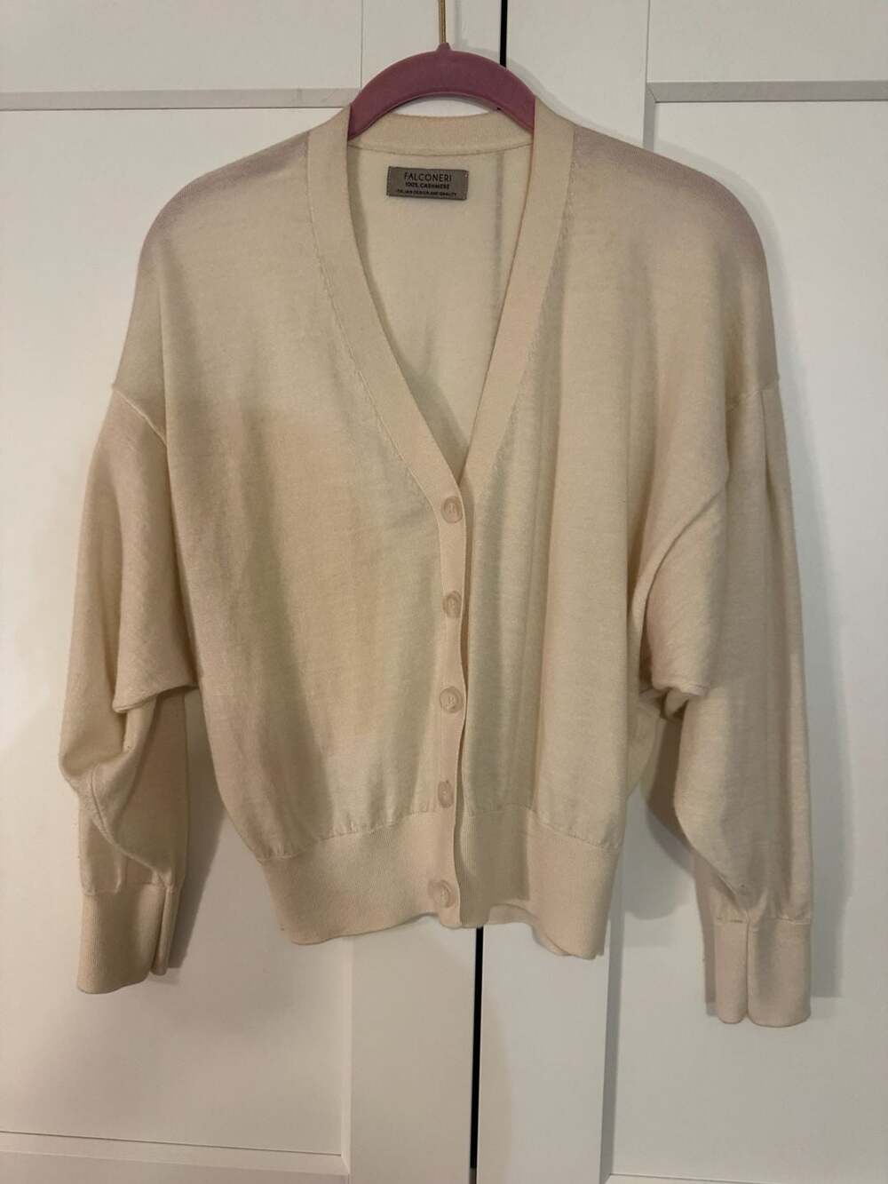 Falconeri 100% Cashmere V-Neck Cropped Cardigan